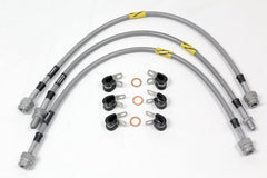 TF645GD TERRAFIRMA LAND ROVER - 4 line 2 inch extended stainless steel brake hose kit all Def 2004 on no ABS
