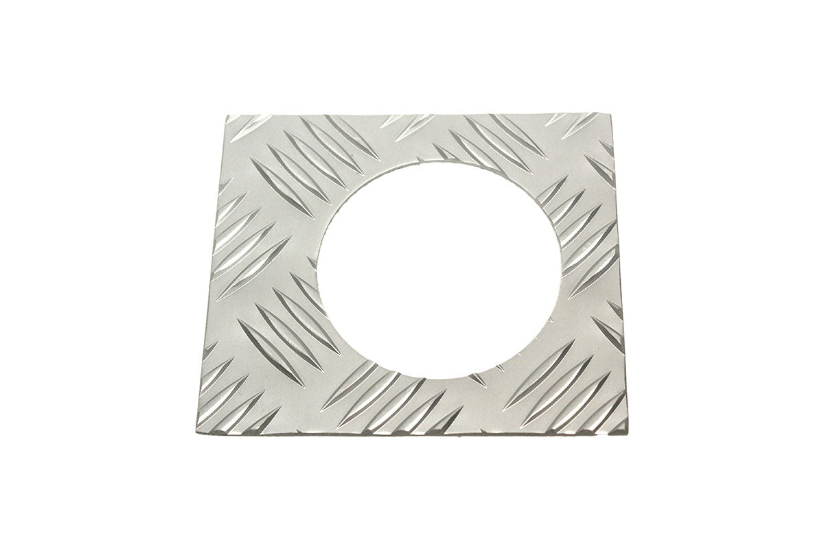 TF8212 TERRAFIRMA LAND ROVER - Silver chequer plate fuel filler surround for Defender 1998 on