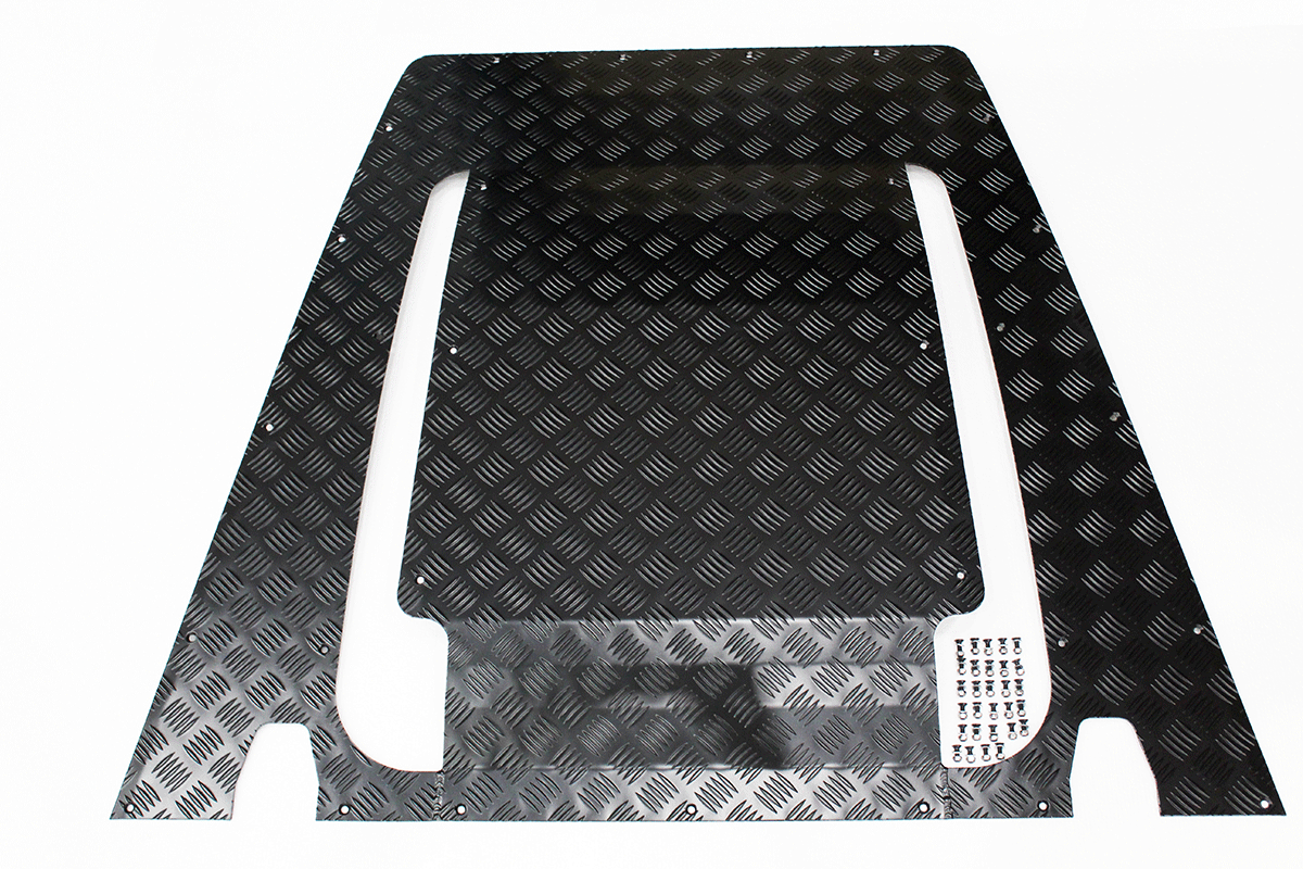 TF8211 LAND ROVER - BONNET CHEQ PLATE - BLACK - DEF 07 ON