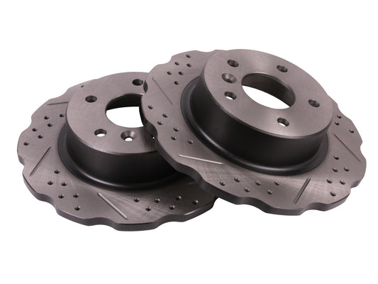 SDB000470WCDG LAND ROVER - WAVY CROSS DRILLED & GROOVED REAR BRAKE DISC - Suitable for Discovery 2, P38