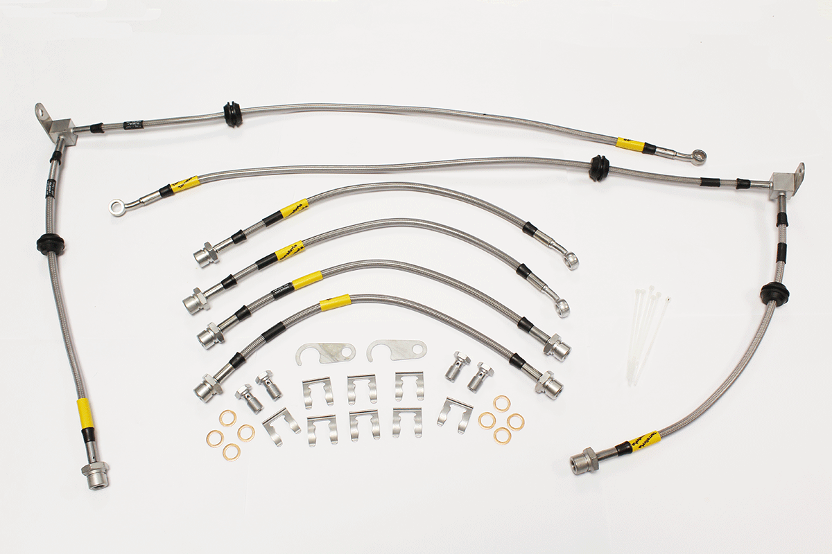 TF652GD LAND ROVER - TERRAFIRMA LAND ROVER - 2" longer Goodridge stainless steel brake hoses 6 line kit for Discovery 3