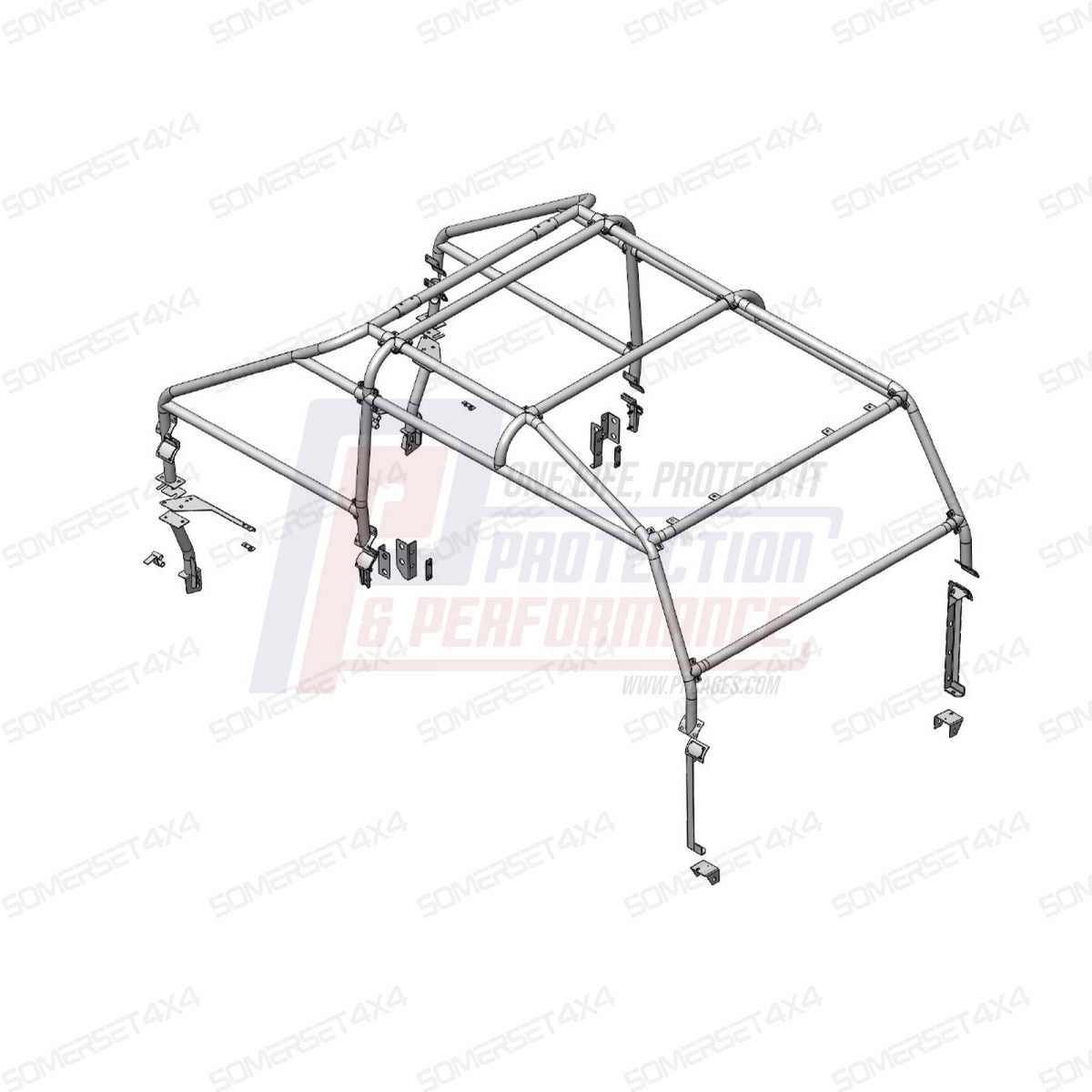 PPLR243 LAND ROVER - EXTERNAL ROLL CAGE - 6 POINT From TERRAFIRMA