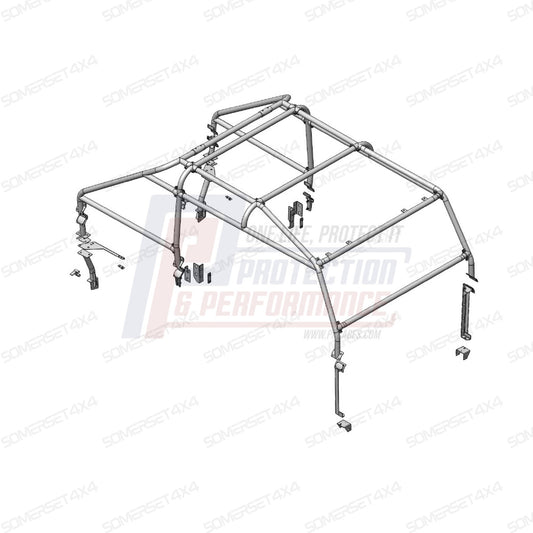 PPLR243 LAND ROVER - EXTERNAL ROLL CAGE - 6 POINT From TERRAFIRMA